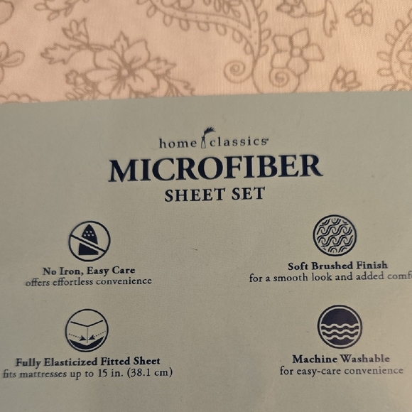 Home Classics Paisley Microfiber Sheet Set - King Size - NWT - Picture 5 of 6